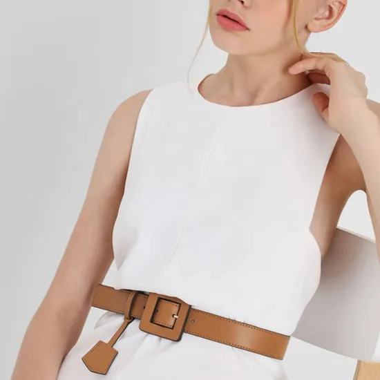 2021 Custom Vegan Leather Ladies Classic Fashion Women Waist Buckle Belt