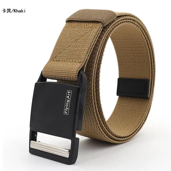 Elastic Belt Magnetic Buckle Quick Release Casual Woven Canvas Nylon Elastic Belt