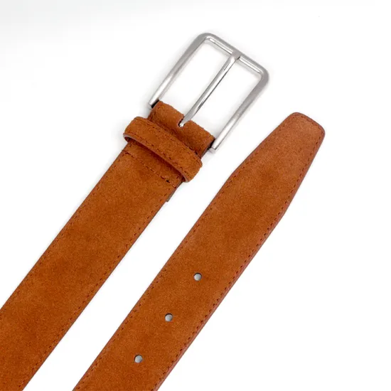 B35 Suede Cow Genuine Leather Belt Ceinture Homme with Pebble Split Leather Lining