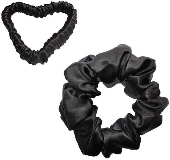 100%Silk Customized Logo Stain Silk Hair Scrunchies Hair Ties