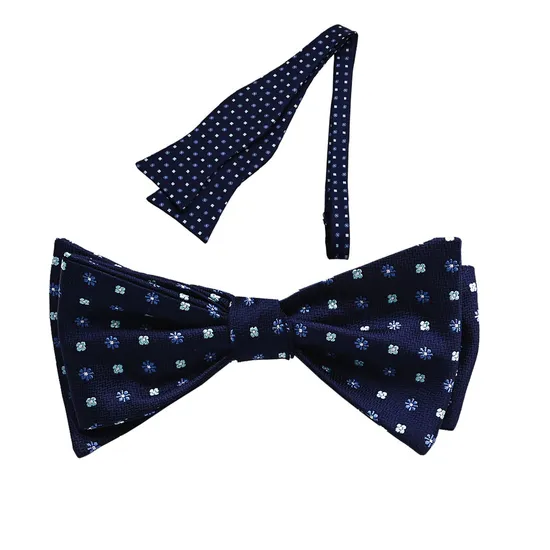 Yili Woven Silk Polka Dots Self Tie Bowties for Men