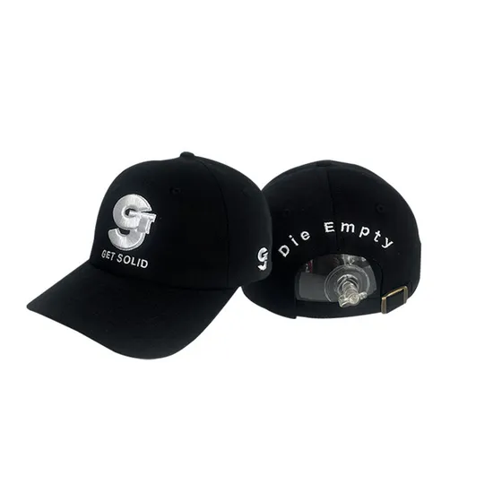 Black 3D Embroidery Cotton Baseball Cap Dad Hat Adjustable Plain Curved Brim Custom Luxury Baseball Hats for Women