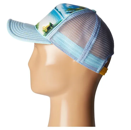 Most Popular OEM 100% Polyester Sandwiched Twill Printed Sublimation Plastic Snap Mesh Trucker Cap