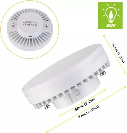 Energy Saving High Power CCT LED Home Ceiling Lighting Dimmable Halogen Replacement Gx53 6W 8W 10W 12W 15W Indoor Downlight Lamp with Warm Cool Pure White