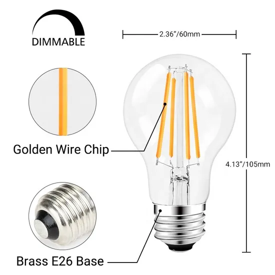 Vintage Glass Lamp Dimmable E27 Glass Shell LED Bulb