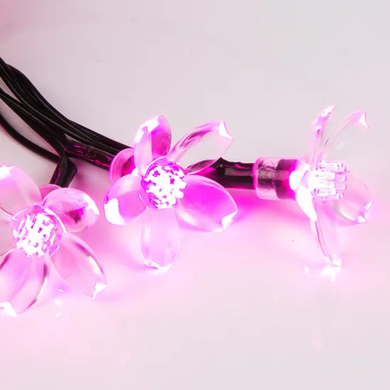 Christmas Decorations Holiday Decorations LED Light Garland Sakura Flowers 50 LED Pink 7 Meters