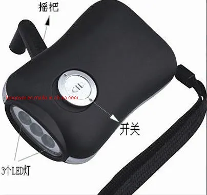 Emergency Lighting Torch 3 LED Hand Crank Dynamo Flashlight