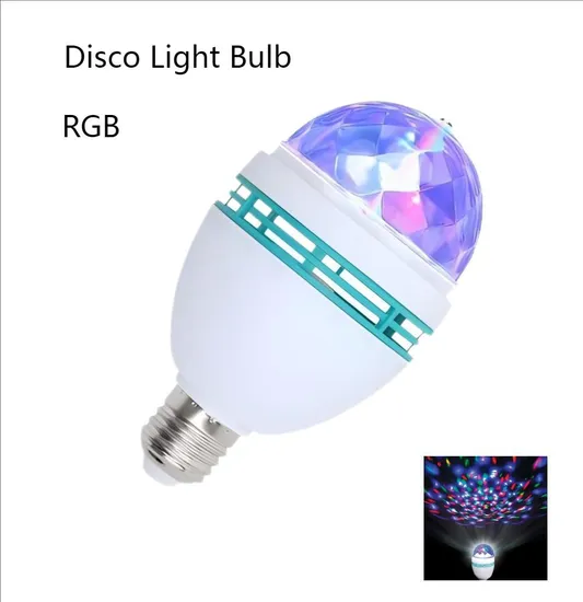 RGB Colored Rotating LED Bulb E26/E27/B22 LED Party Light Bulb