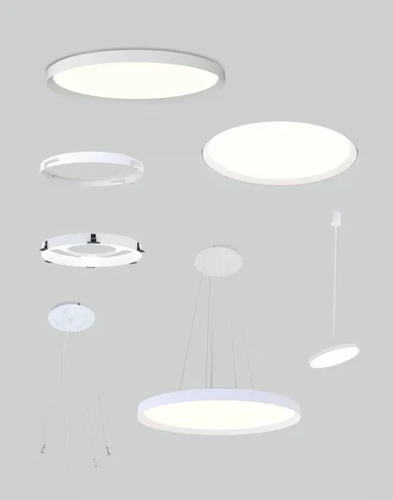 Hotel Indoor Home Office 36W 42W 56W 84W Aluminum Recessed Surface Mounted Pendant Slim Square Round Ceiling LED Panel Light