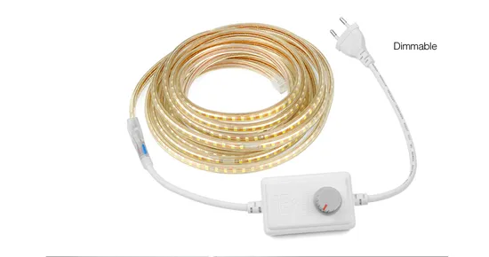 Super Bright SMD2835 Dimmable 220V Strip Light Lamp Tape with EU Plug