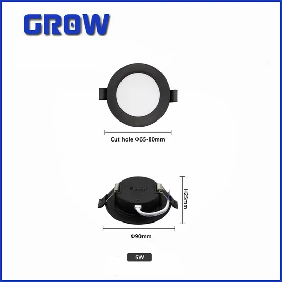 3CCT Dial Switch LED Downlight 5W 100-240V 100lm/W Recessed LED Panel Spotlight Indoor Lighting