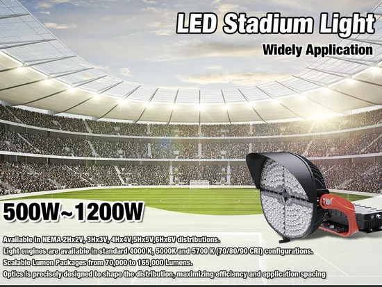 Stadium Lights 100, 000-Hour LED Lifespan ETL UL RoHS 600W 800W 1000W LED Overpass Large Stadium Lights