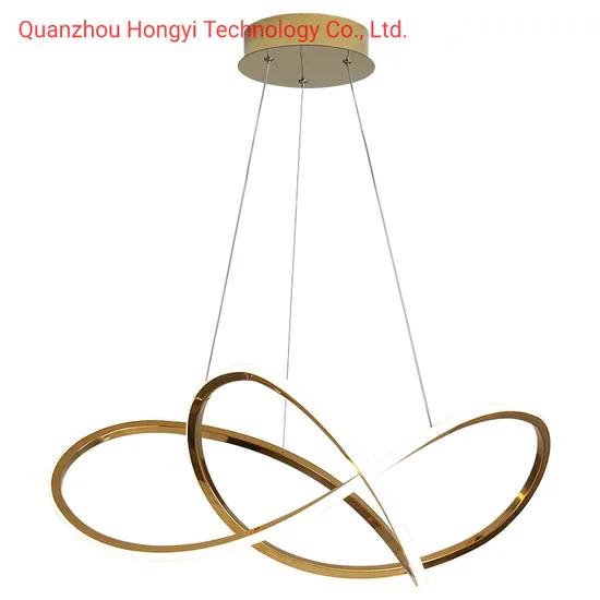 Simple Hanging Aluminum Gold Luxury Modern LED Chandelier Light Lustre