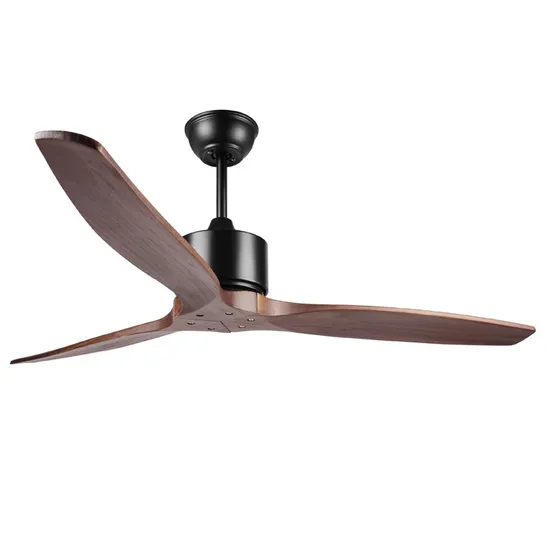Solid Wood 3 Blades Residential Remote Indoor Ceiling Fan with Remote Control