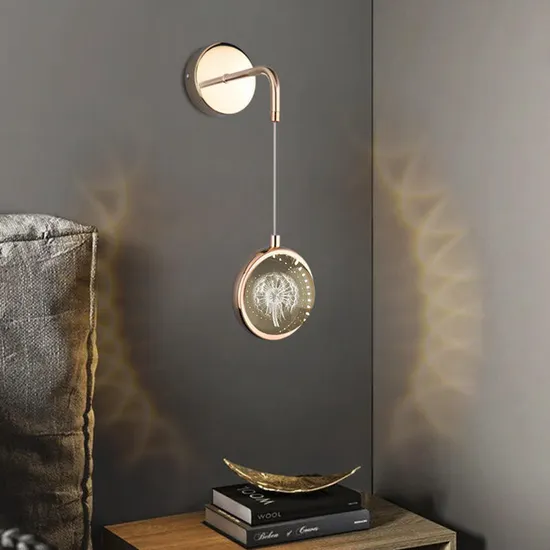 Elegant Rose Gold Modern Wall Lamp for Home and Office