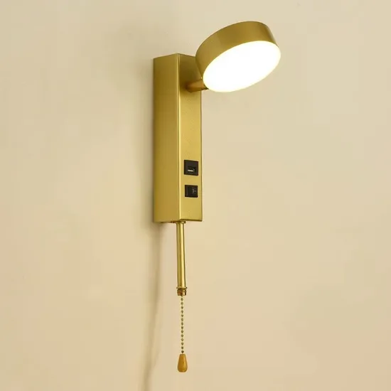 2023 New European Style Bedroom Wall Lamp with USB Charging with Switch