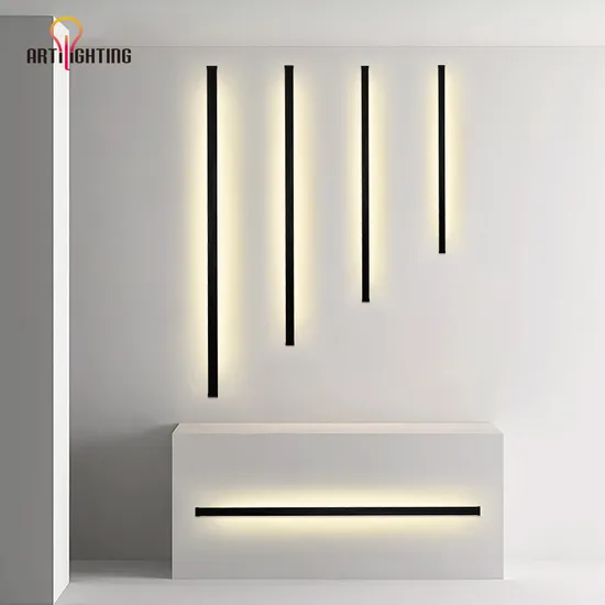 Zhongshan Factory Wholesale Price Black White Long Modern Shop Lighting Wall LED Light with 1m 120cm 150cm 2m 3m