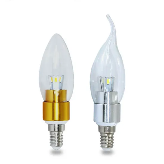 Clear Glass Candle LED Bulb 3W E14 Base