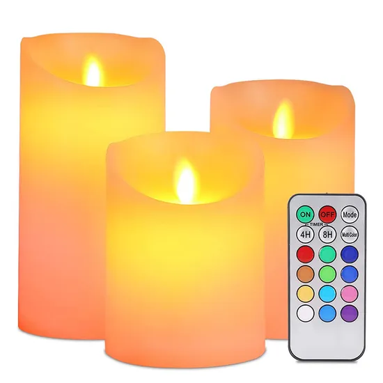 LED Light Flameless Tea Candles Flickering Battery Candle Operated Timer Lights Party Pillar Wedding Remote Home Decor Xmas Votive