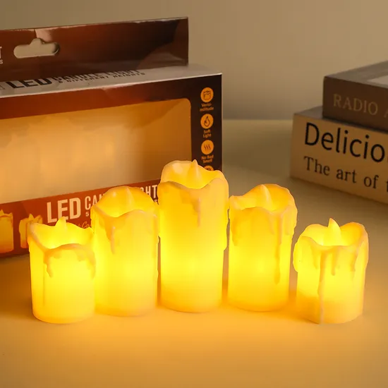 Battery Powered Home Decoration Simulation Candle Set Warm Light Wedding Holiday LED Candle Lamp Portable LED Flameless Candle Light