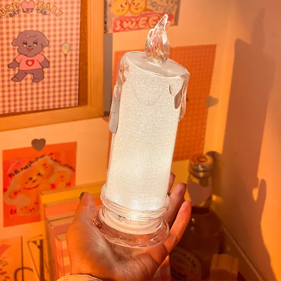 Ins Hot Sell Crystal Home Candle Decoration Lamp Glittering Tears Electronic LED Romantic Atmosphere Candlelight Dinner Small Night Light