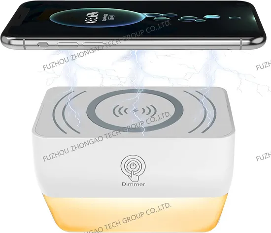 Qi Wireless Charger Cellphone Power Bank Socket RGB Night Light LED Night Light Touch Dimmable