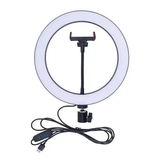 Photographic Lighting with Tripod Stand Phone Holder Beauty Lamp 10W Battery Operated LED Ring Light