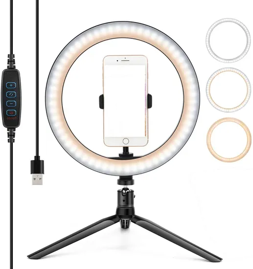 Wholesale Beauty Photographic Selfie LED Ring Light with Tripod Stand for Live Stream Makeup Youtube Video