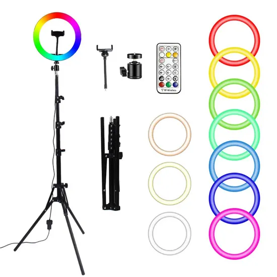 Dimmable LED Ring Light, Light Stand, Carrying Bag for Live Stream/Makeup Youtube