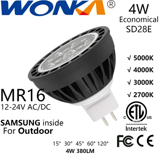 Economical LED Spotlight MR16 Lamp with 4W 9-27V AC/DC for Outdoor Lighting