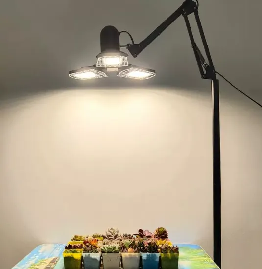 IP65 Vertical Farming Plant Spider Folding LED Grow Light 100-240 Volt 3 Leave Garage LED Grow Light E26 E27 Waterproof Plant Under Canopy Grow LED 3500K 660nm