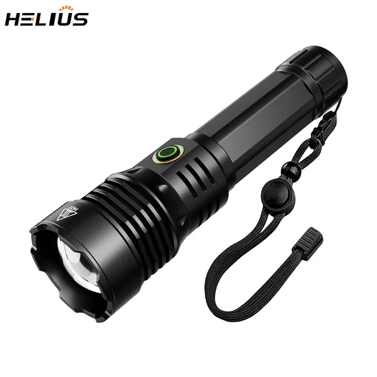 Helius Yd-01 1350lm 480m Long Range Powerful LED Flashlight USB Rechargeable Zoomable Torch