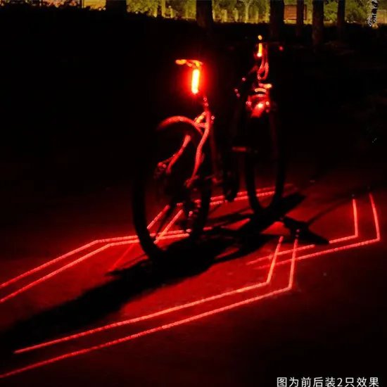 Waterproof 650nm Red Laser Beam Bicycle Light for Night Riding