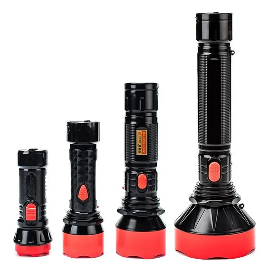 4-Types Strong Light Flood Rechargeable USB Battery LED Torch Flashlights