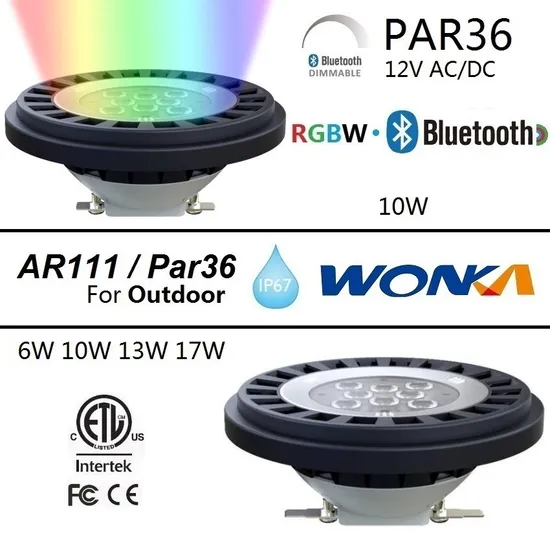 Various Beam-Angle IP67 Waterproof RGBW 10W AR111/PAR36 LED Outdoor Spot Light