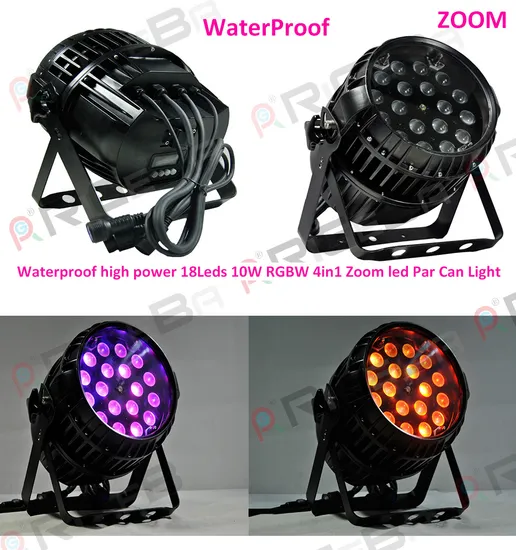 Outdoor 18X10W RGBW 4in1 LED PAR Light with Zoom