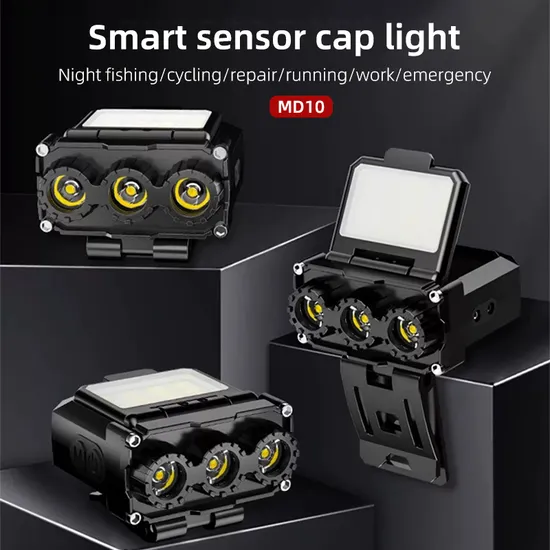 Warsun MD10 Professional Three Light Source LED Head Torch COB Adjustable 900 Lumens Professional ABS Outdoor Working Headlamp