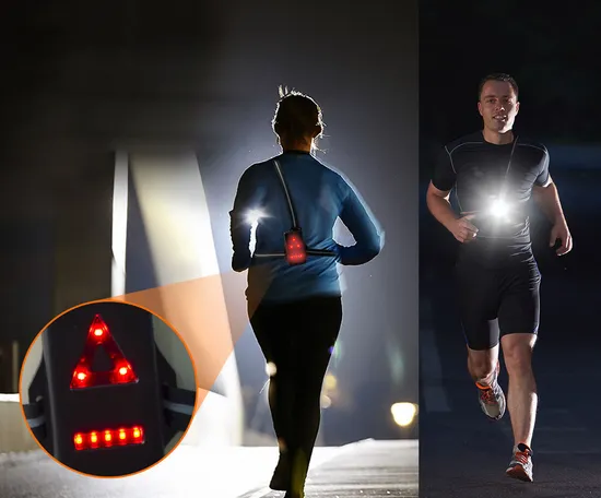 20m Light USB Charging Night Running Sports Safety Night Running Flash Warning Light USB Rechargeable LED Chest Lamp