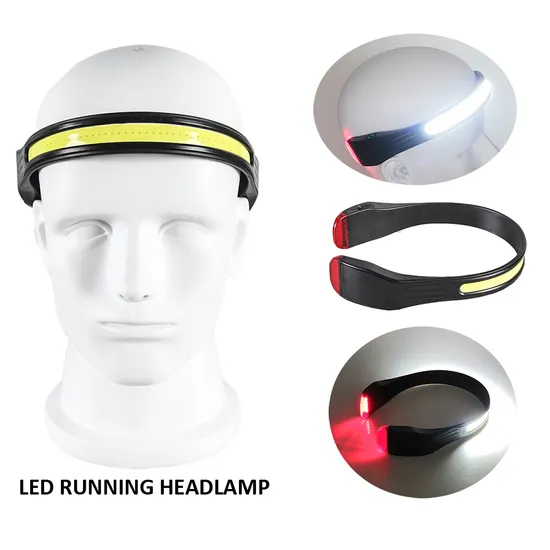Yichen 500 Lumen Waterproof Portable Rechargeable LED Running Headlamp with Warning Light
