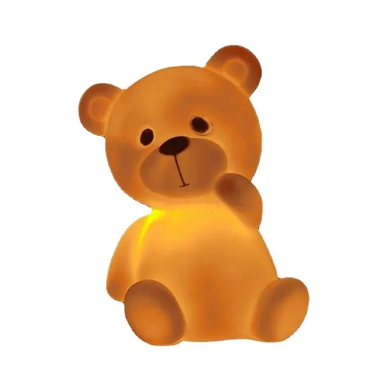 OEM Custom Silicone Design LED Night Light Toy Bear Vinyl Cute Cartoon Children Bedside Decoration Animal Lamp