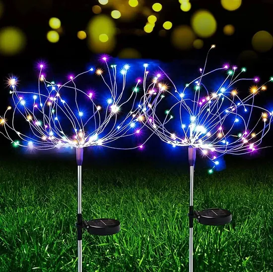 Solar LED Firework Fairy Lights Outdoor Garden Decoration Lawn Pathway Lights for Patio Yard Party Christmas Wedding Decor