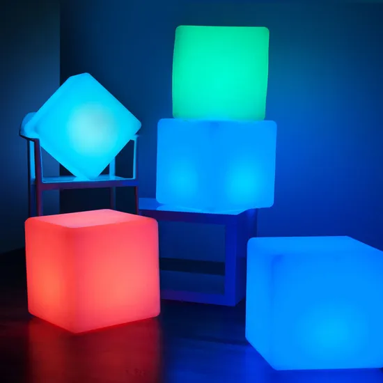 Modern Nordic Style Cube LED Floor Light Waterproof Rechargeable with Remote Control Dimming Feature Floor Lamp
