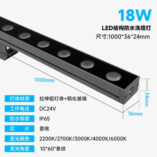 Outdoor RGB DMX512 1m with Baffle LED Wall Washer