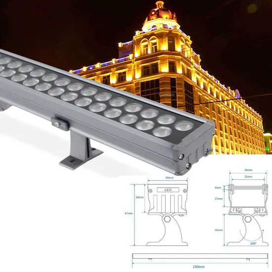 Durable Hight Brightness Linear Outdoor Wall Washer Light Facades Strip 72W LED Wall Washer Light Landscape 3000K RGB DMX Lamp