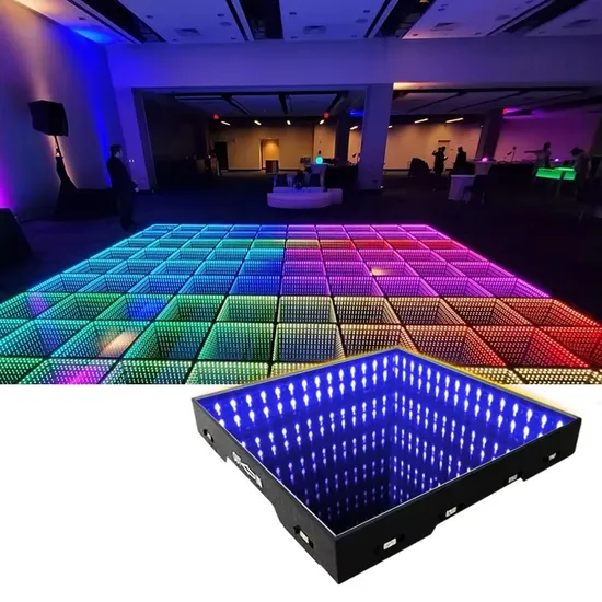Stage Lights Tempered Glass Magnetic Infinity Mirror Panel 3D Effect LED Dance Floor for Wedding Party