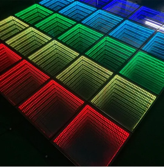 LED Dancing Floor Tempered Glass Magnetic 3D Infinity Mirror Video Light Wedding Party Pixel LED Dance Floor