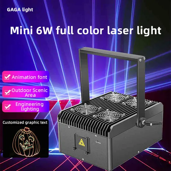 New Hot-Selling Carnival Christmas Light Party Festival Full-Color Animation Mini RGB 6W Laser Light