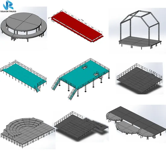 2*1m Aluminum Wooden Mobile Modualr Stage with Adjustale Legs