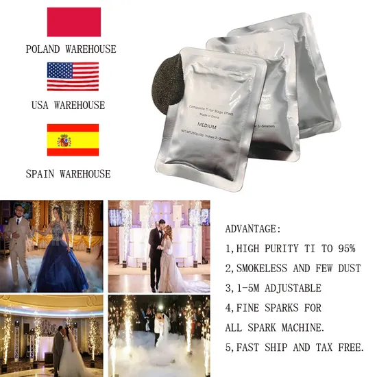 EU/USA Stock 200g Ti Powder for Cold Spark Machine Sparkler Sachets Powder Dust
