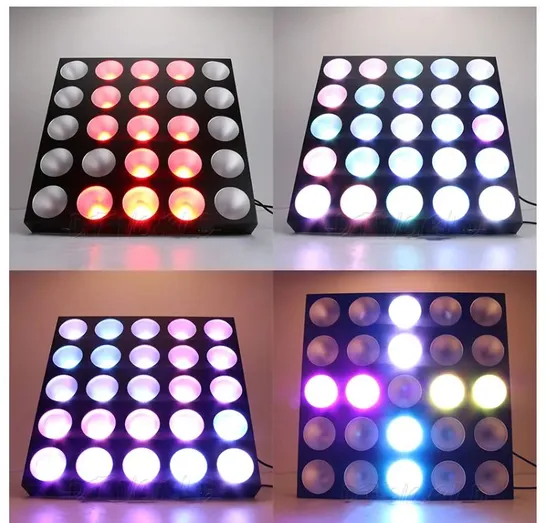 LED RGBW Mixer COB Matrix Blinder 5X5 DMX LED Audience Blinder Matrix Panel Light